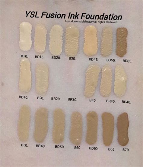 ysl all hours vs fusion ink|ysl foundation color chart.